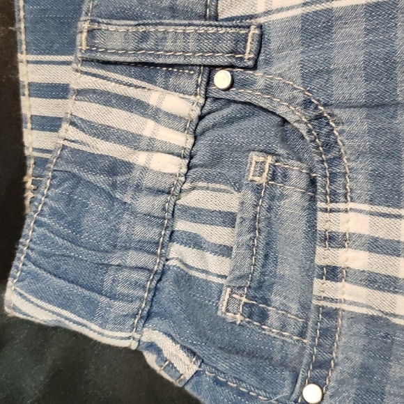 NWT Rewash Retro Curve Kitty Crop, blue and white plaid - Picture 5 of 7